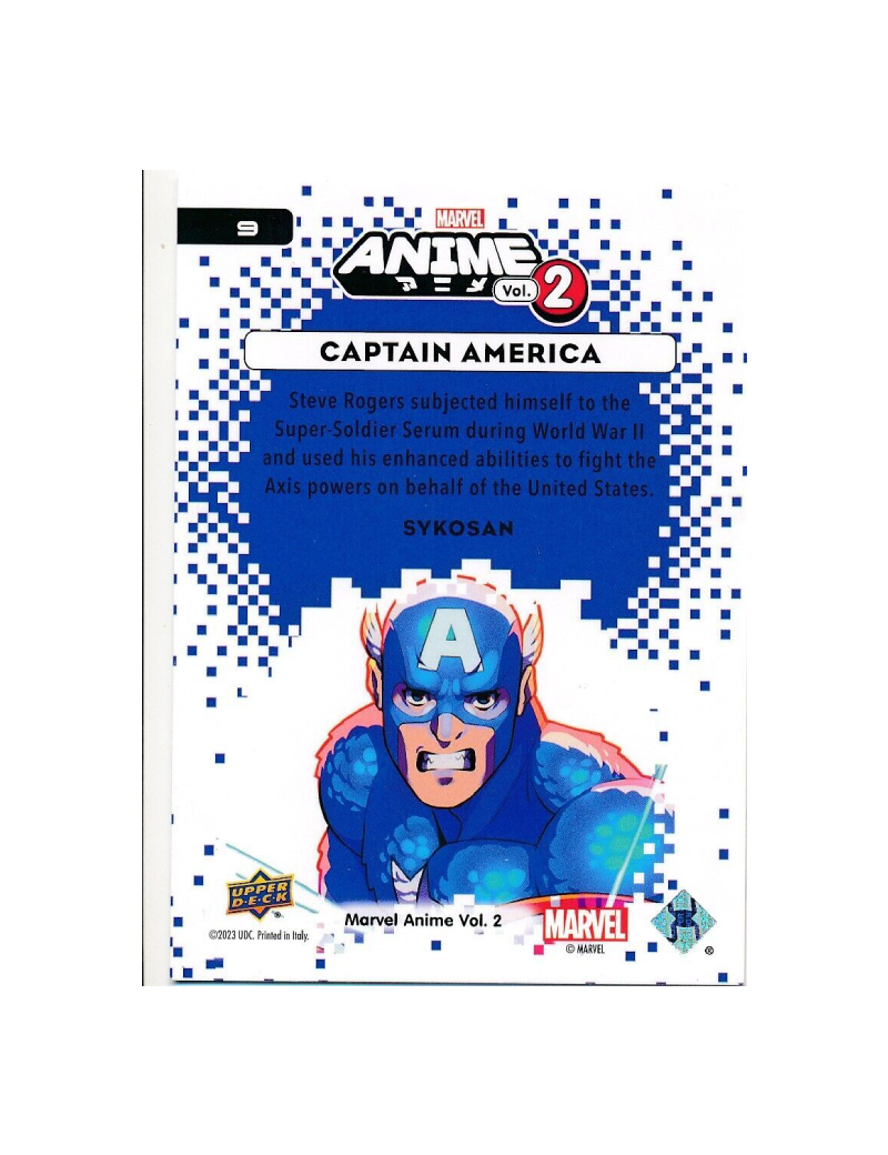 Upper Deck - Captain America - #9 - Marvel Anime Vol. 2 - Base Set - Sykosan