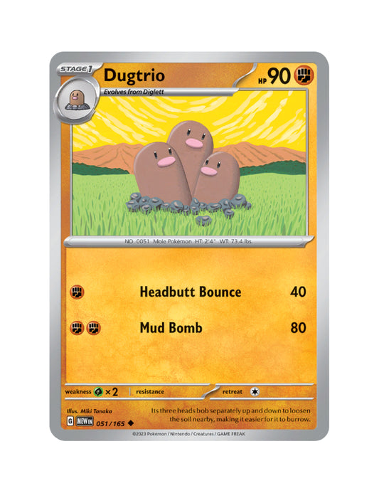 Dugtrio - 051/165 - Pokemon 151 - Uncommon