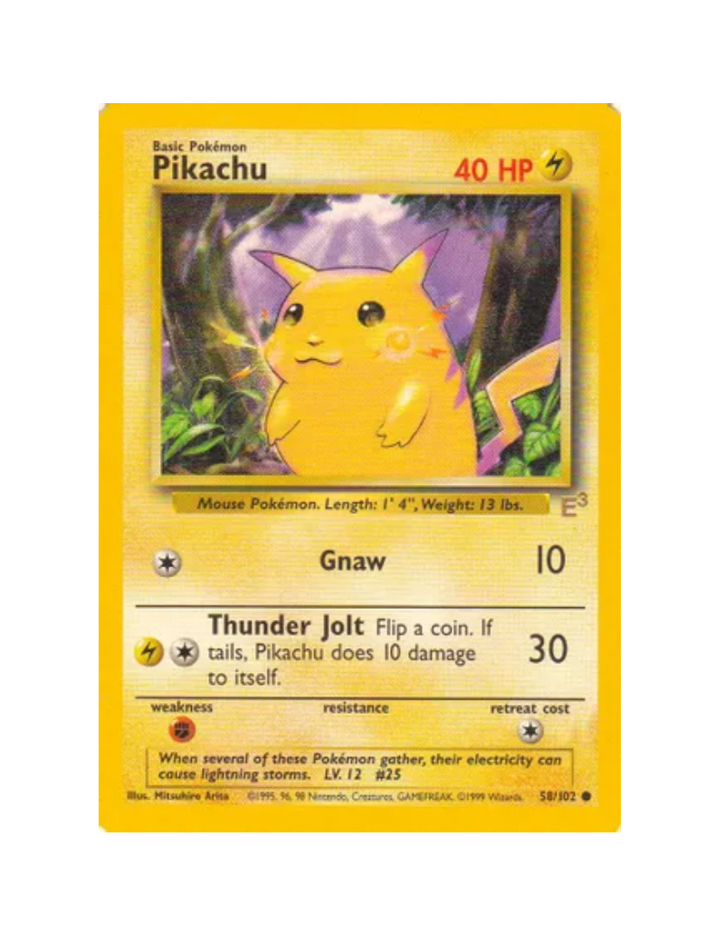 Pikachu 58/102 - Base Set - E3 Gold Stamp Promo - Common