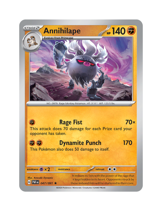 Annihilape - 047/091 - Paldean Fates - Rare - Reverse Holo