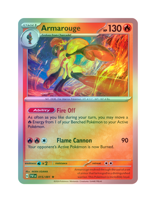 Armarouge - 015/091 - Paldean Fates - Holo Rare