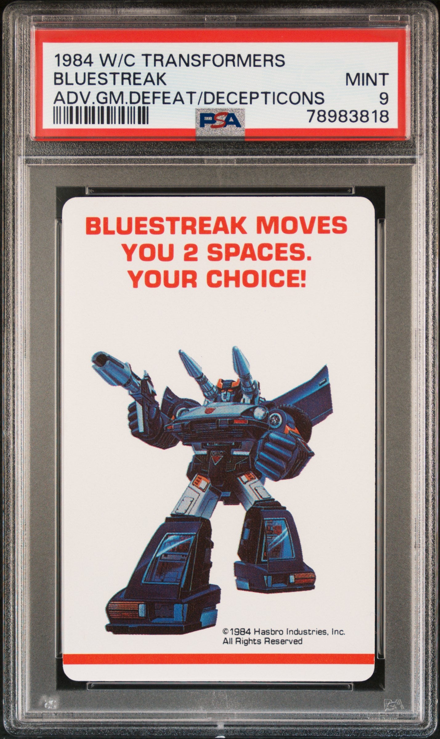 Bluestreak - Hasbro 1984 Transformers - PSA 9