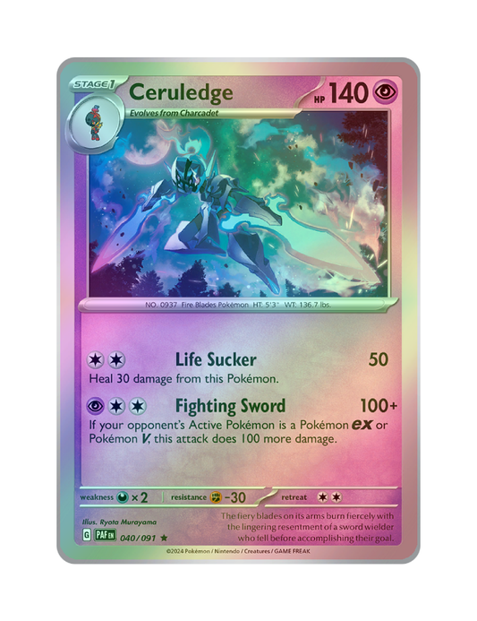 Ceruledge - 040/091 - Paldean Fates - Holo Rare