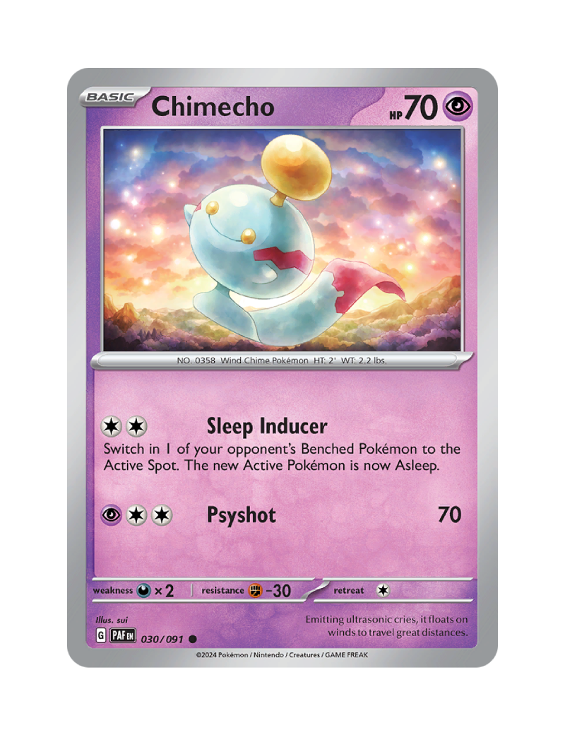 Chimecho - 030/091 - Paldean Fates - Common - Reverse Holo