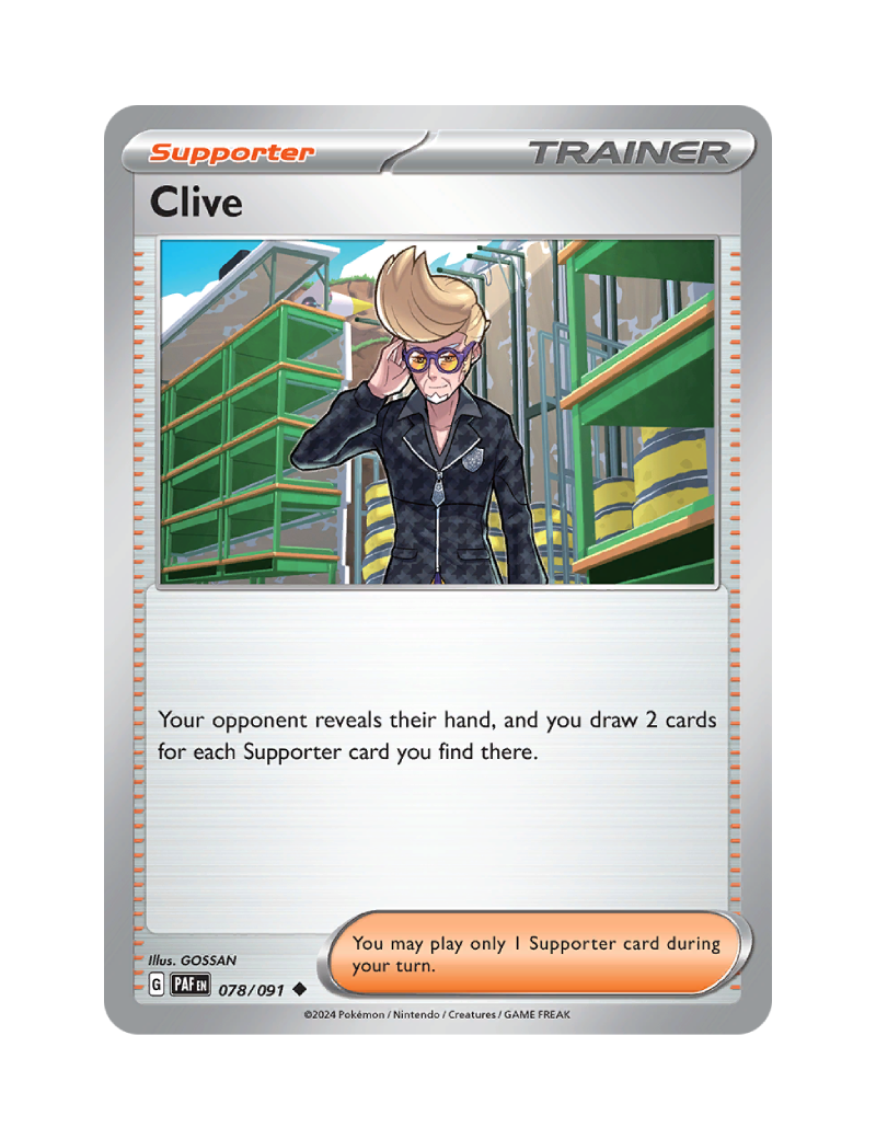 Clive - 078/091 - Paldean Fates - Uncommon - Reverse Holo