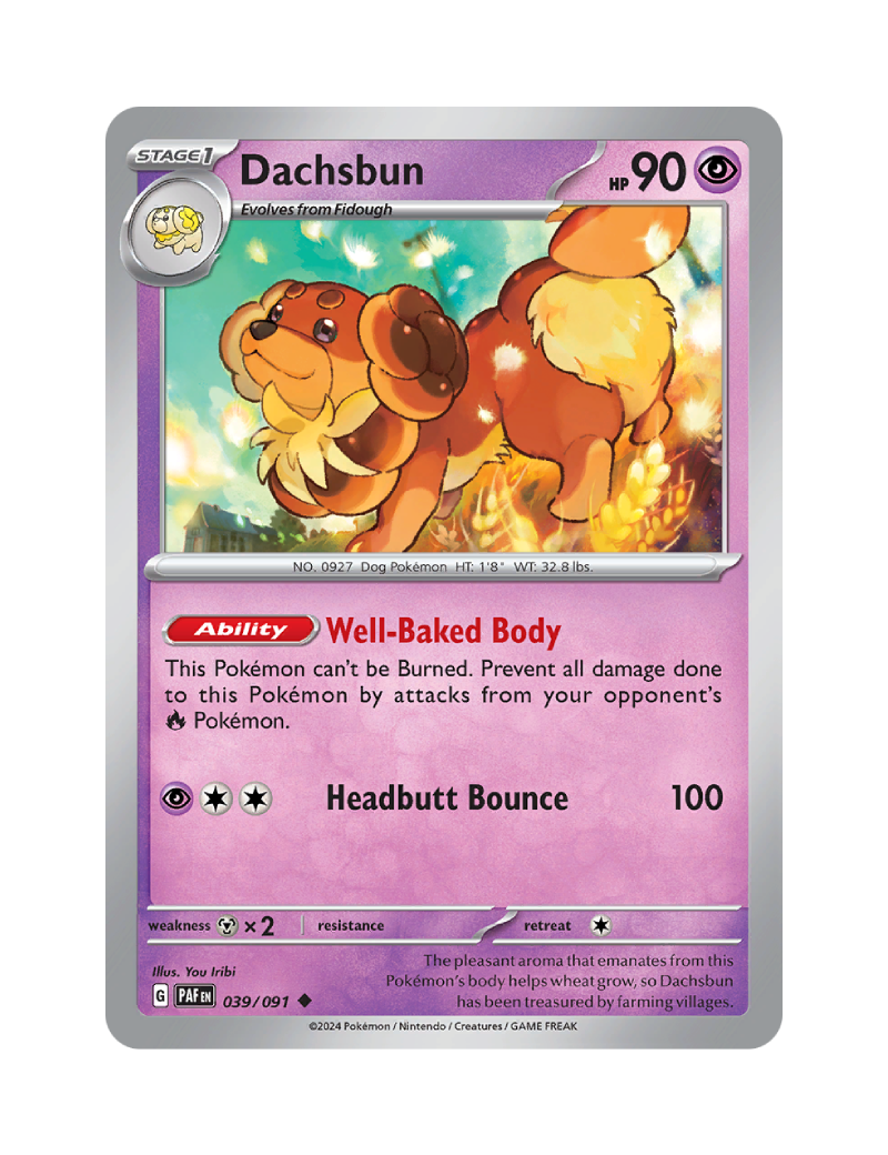 Dachsbun - 039/091 - Paldean Fates - Uncommon - Reverse Holo