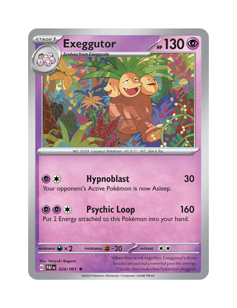 Exeggutor - 024/091 - Paldean Fates - Rare - Reverse Holo