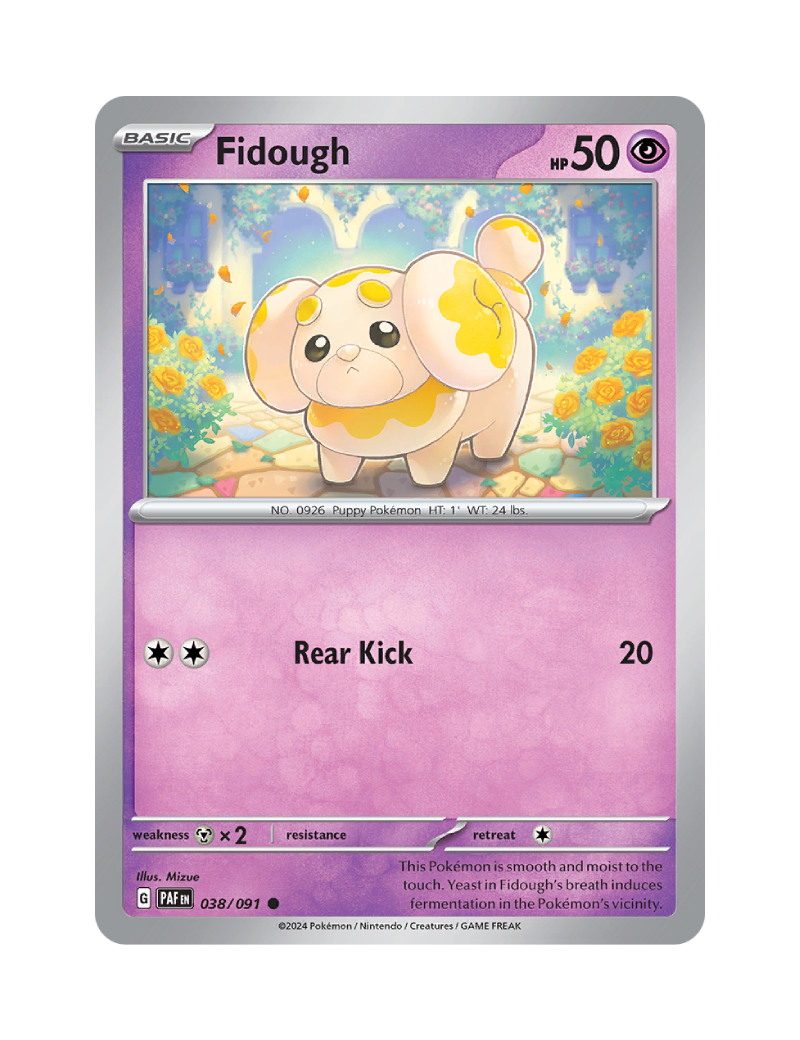 Fidough - 038/091 - Paldean Fates - Common - Reverse Holo