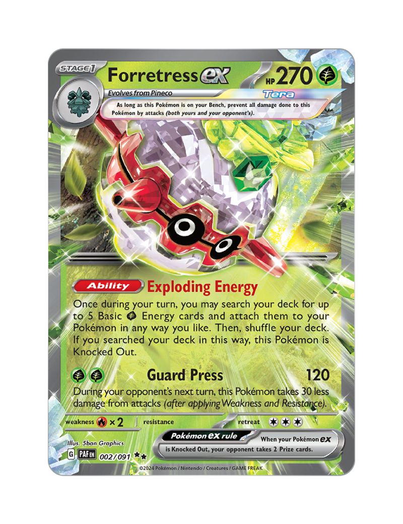 Forretress ex - 002/091 - Paldean Fates - Double Rare