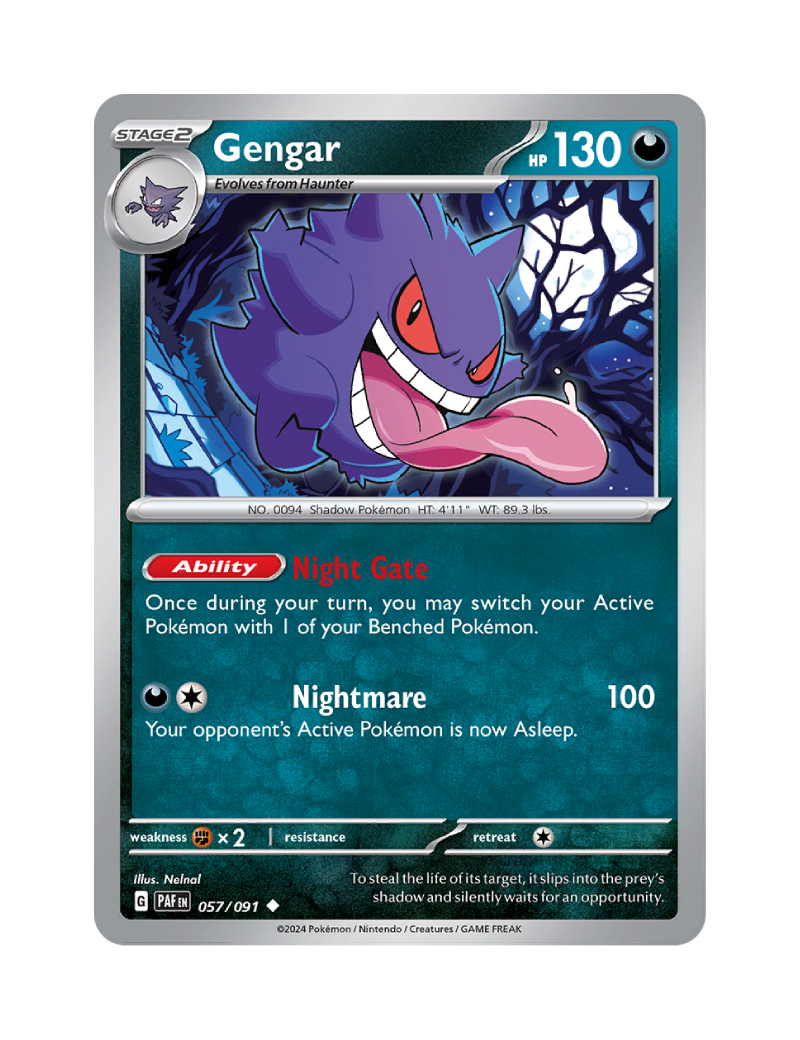 Gengar - 057/091 - Paldean Fates - Uncommon - Reverse Holo