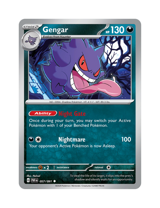 Gengar - 057/091 - Paldean Fates - Uncommon - Reverse Holo