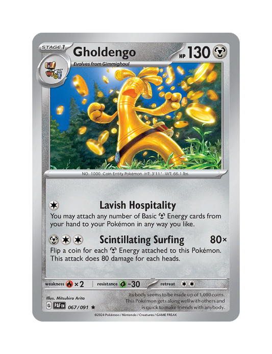 Gholdengo - 067/091 - Paldean Fates - Rare - Reverse Holo