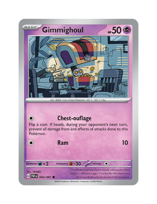 Gimmighoul - 044/091 - Paldean Fates - Common - Reverse Holo