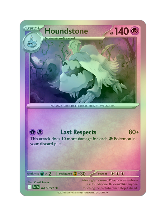 Houndstone - 043/091 - Paldean Fates - Holo Rare