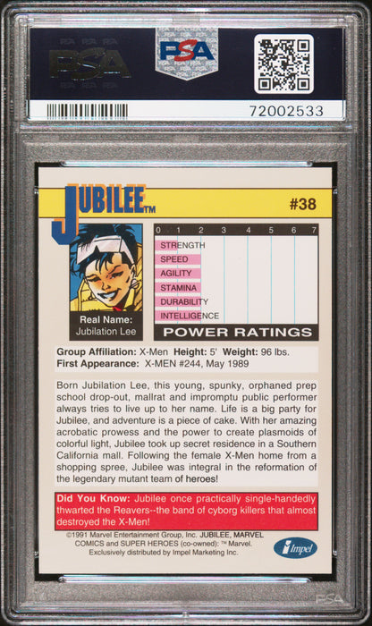 Jubilee #38 - Impel 1991 Marvel Universe - PSA 8