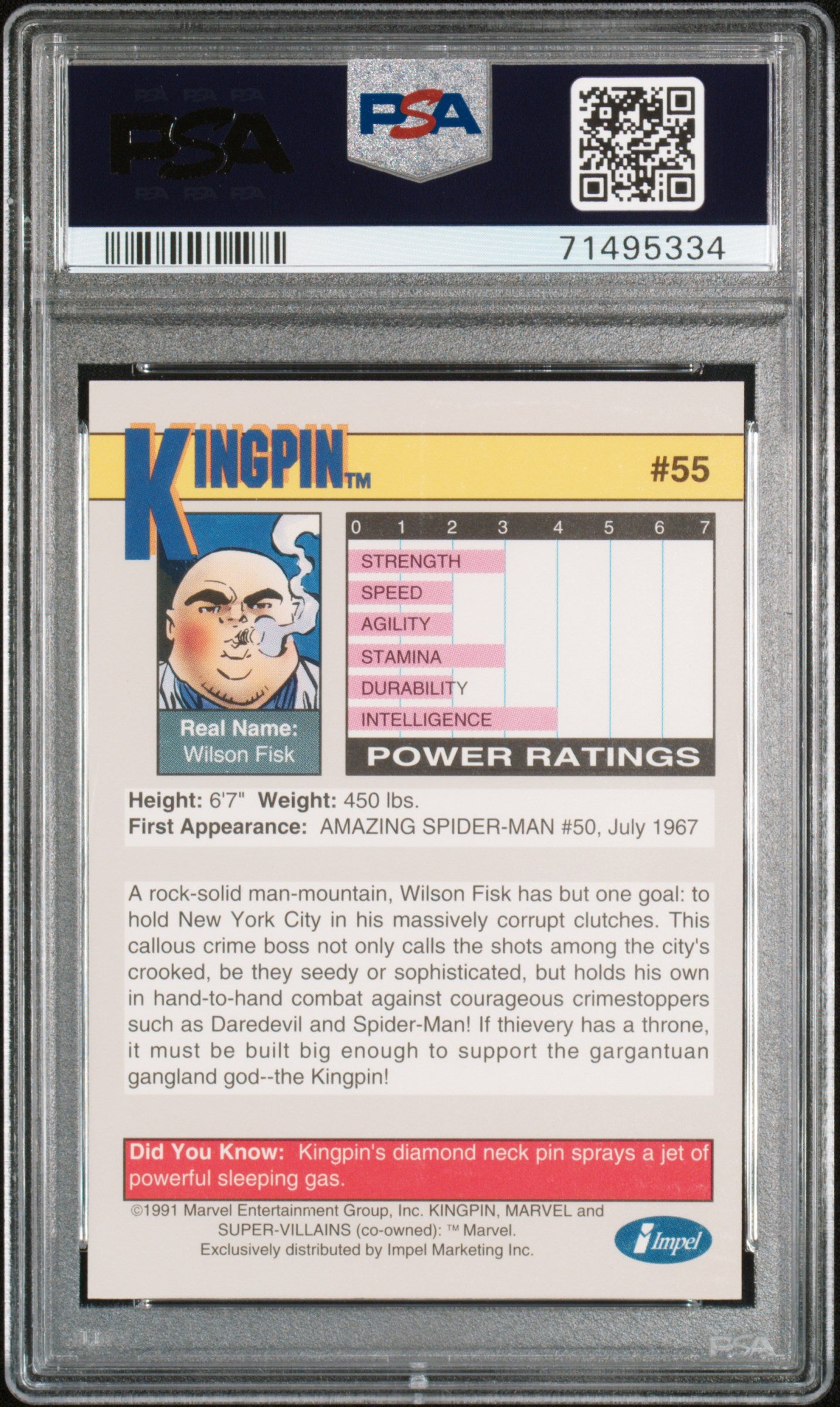 Kingpin #55 - Impel 1991 Marvel Universe - PSA 8