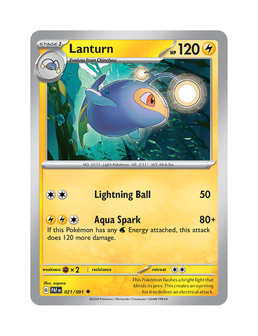 Lanturn - 021/091 - Paldean Fates - Uncommon - Reverse Holo