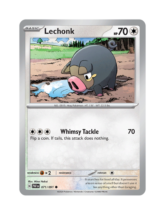 Lechonk - 071/091 - Paldean Fates - Common - Reverse Holo