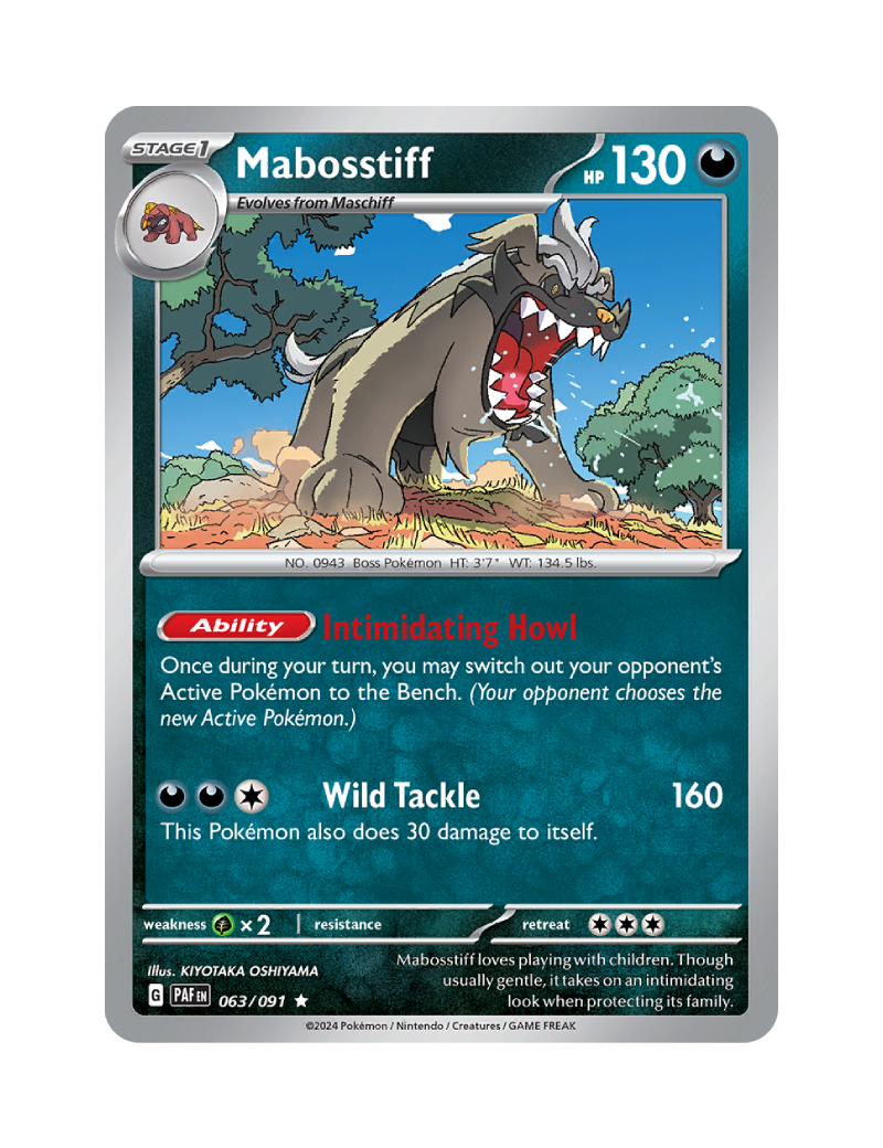 Mabosstiff - 063/091 - Paldean Fates - Rare - Reverse Holo