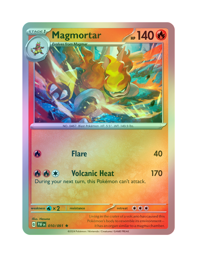 Magmortar - 010/091 - Paldean Fates - Holo Rare