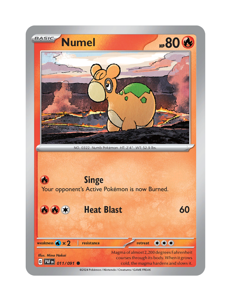 Numel - 011/091 - Paldean Fates - Common - Reverse Holo