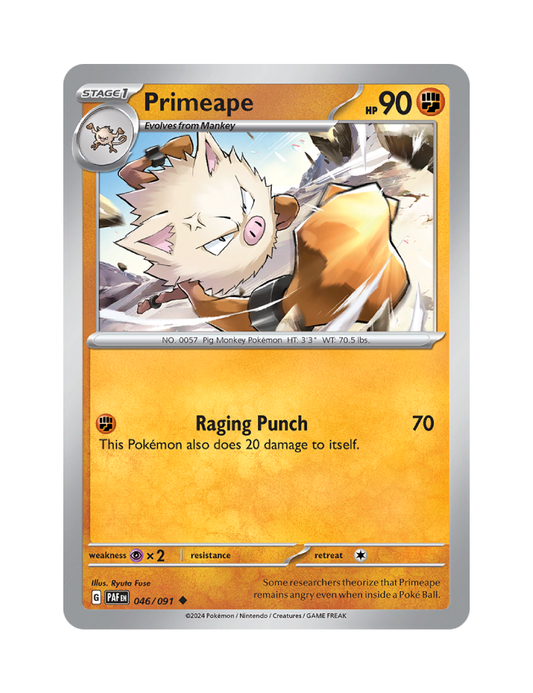 Primeape - 046/091 - Paldean Fates - Uncommon - Reverse Holo