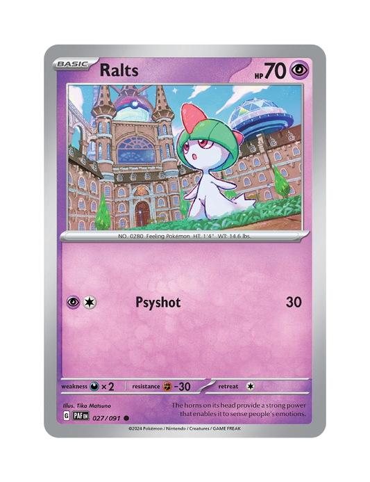 Ralts - 027/091 - Paldean Fates - Common - Reverse Holo