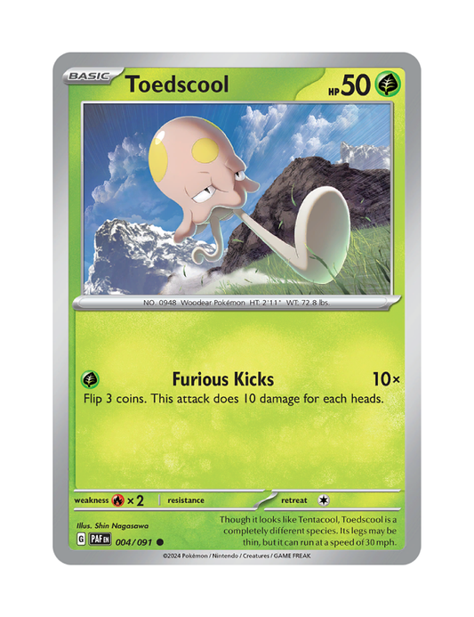 Toedscool - 004/091 - Paldean Fates - Common - Reverse Holo