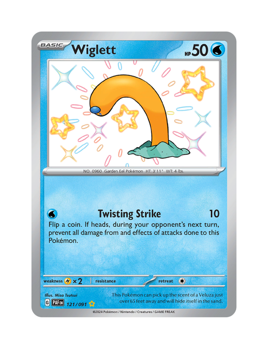 Wiglett - 121/091 - Paldean Fates - Shiny Rare