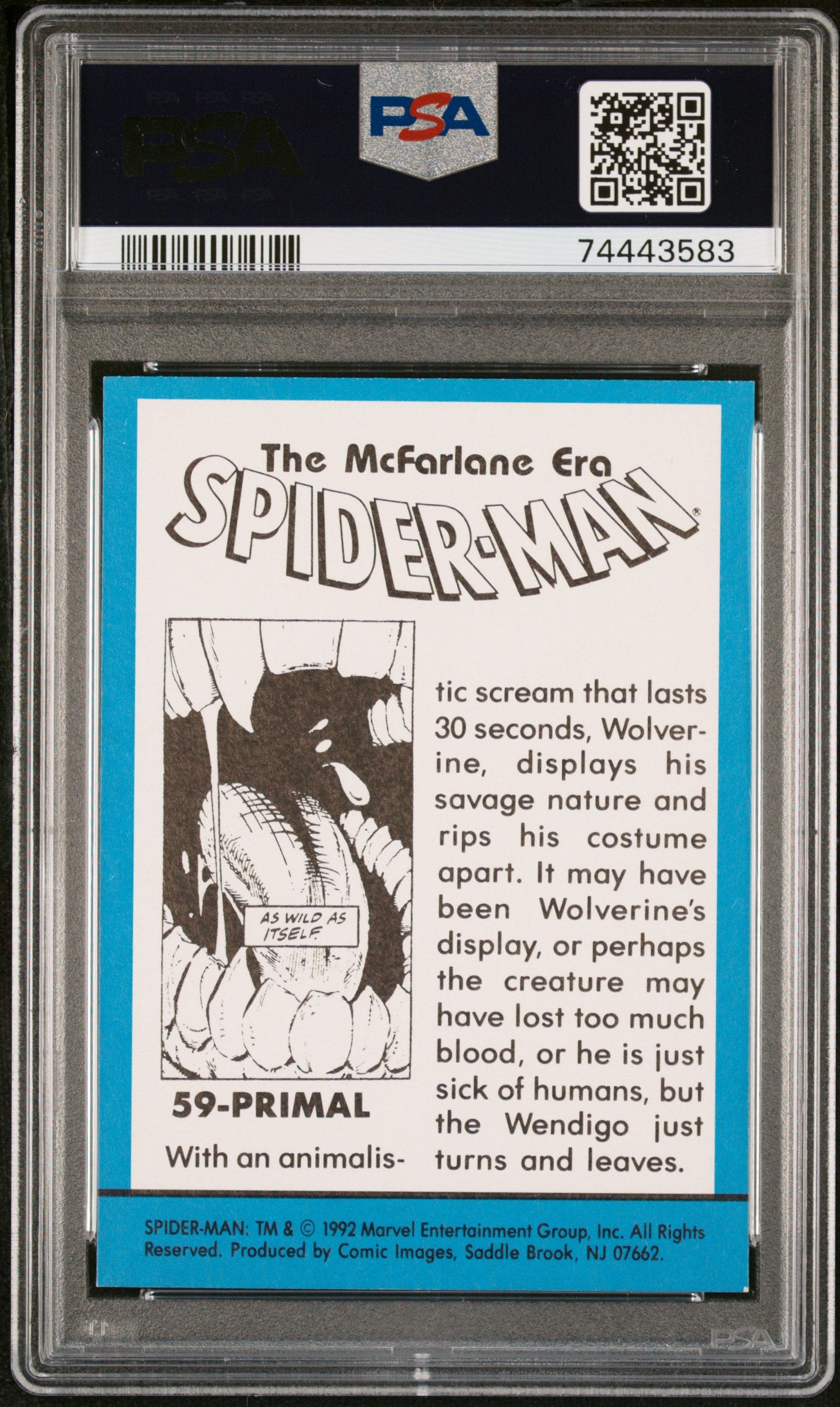 Primal #59 - Marvel 1992 Spider-Man - PSA 9