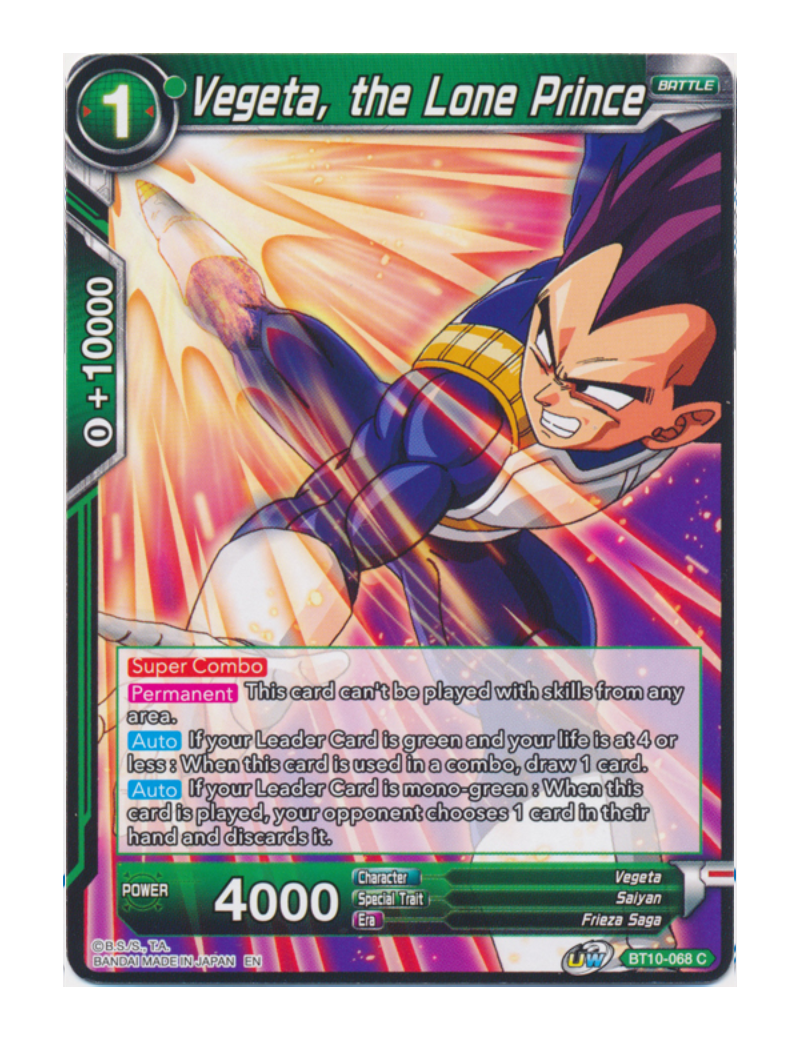 Vegeta, the Lone Prince - Common - BT10-068