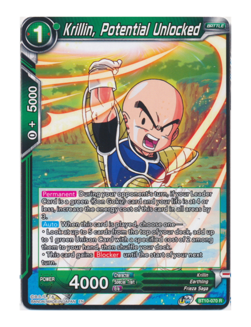 Krillin, Potential Unlocked - Rare - BT10-070