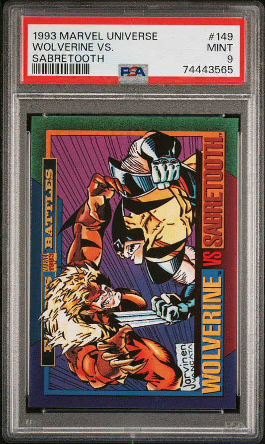 Wolverine Vs. Sabretooth - Marvel 1993 Marvel Universe - PSA 9